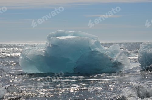 Preview: Breathtaking View Of A Iceberg In The Frigid Waters In Iceland