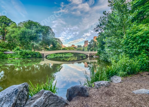 Preview: The Bow Bridge Is A Cast Iron Bridge Located In Central Park, New York City, Crossing Over The Lake