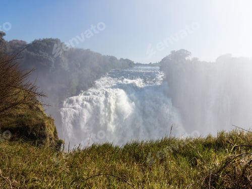 Preview: Victoria Falls (Or Mosi-Oa-Tunya - The Smoke That Thunders) Waterfall In Southern Africa On The