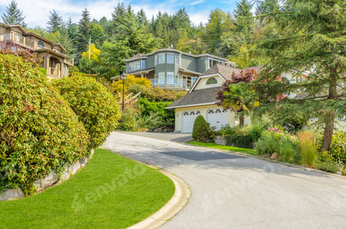 Preview: A Perfect Neighborhood. Houses In Suburb At Spring In The North America.