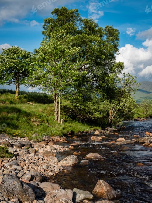 Preview: View Of The West Highland Way In The Highlands Of Scotland On A Bright Blue Summer'S Day