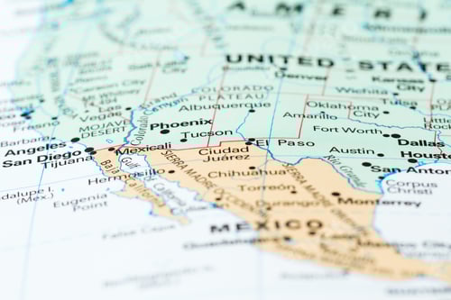 Preview: Concept Image Using A Map Focusing On The Border Between The Usa And Mexico