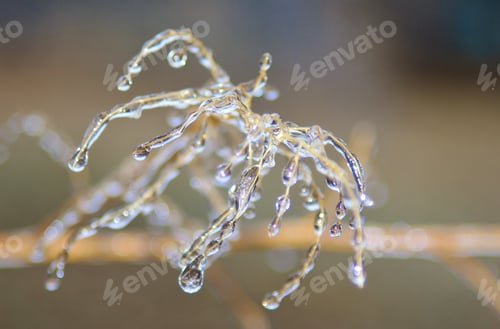 Preview: Winter Background - Ice In Colorful Nature - Masterpiece Created By Freeze