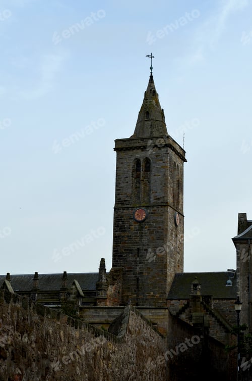 Preview: Clock Tower Standing In St Andrew'S Scotland.