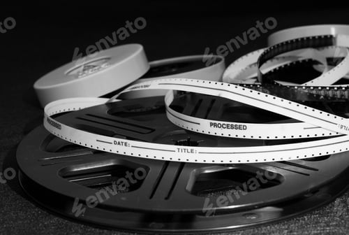 Preview: Old Super 8 Film Reel In A Clean Background.