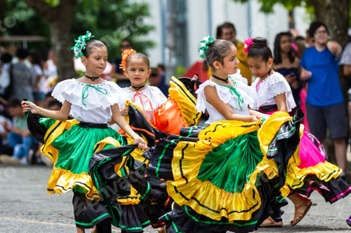 Preview: Tilaran, Costa Rica - September 15 : Young Children Celebrating Independence Day In Costa Rica With