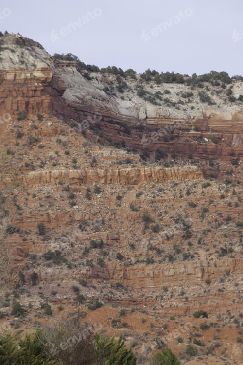 Preview: Landscape Of Rough, Weathered Mountains Of Southern Utah In Southwest Usa, For Background Or Texture