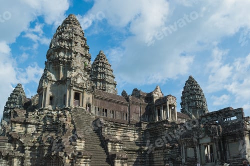 Preview: Angkor Wat - Photo Of The Inner Part Of The Temple, With It'S Enormous Towers