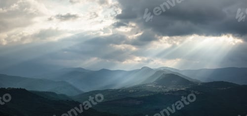 Preview: Scenic Mountain Landscape Against Cloudy Sky; Delphi; Greece