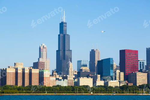 Preview: Chicago Skyline With Blue Clear Sky