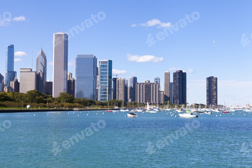 Preview: Downtown Chicago With Blue Sky