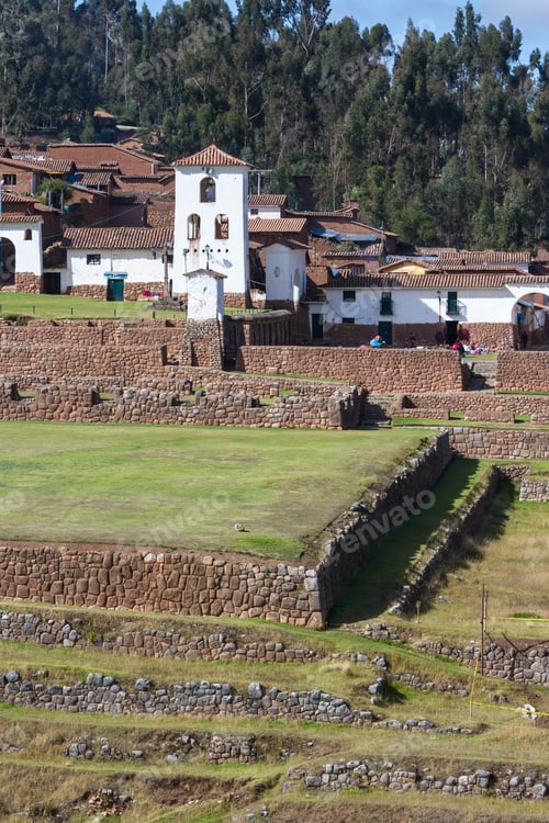 Preview: Chinchero Peru - May 18 : Buildings In Chinchero With Traditional Inca Terraces On The Hillside