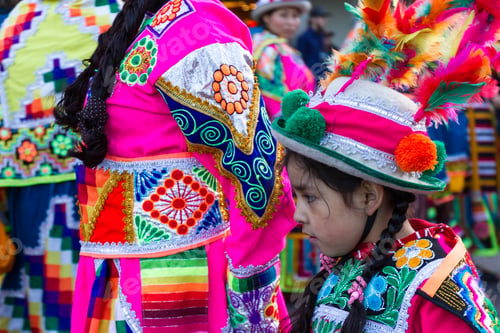 Preview: Cusco, Peru - May 13: Native People Of Cusco Dressed In Colorful Clothing In A Religious