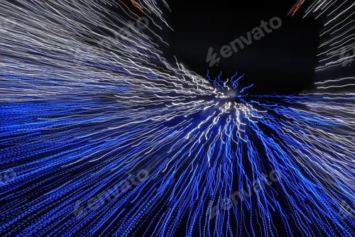 Preview: Blue Background Beauty Of Night Lights - The Wonder Of Glow And Motion