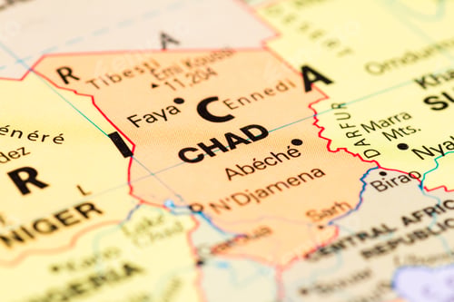 Preview: Close Up Of The Country Of Chad On A World Map