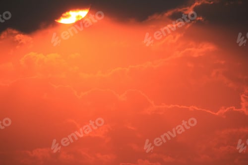 Preview: Sunset Background Of Super Beauty And Golden Red Glow - Wonderful Nature