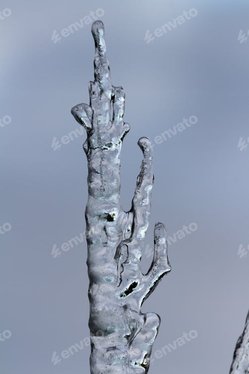 Preview: Icicles Suspended Over A Light Background With Interesting Shapes And Textures
