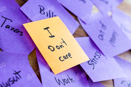 Preview: Self Help Concept Image Using Sticky Notes To Write Lives Problems And The Solution In A Different