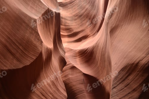 Preview: Walls Of Red Rock Canyon With A Flowing Pattern On Them.