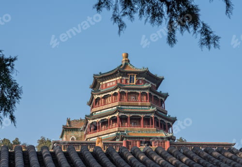 Preview: Detail Of Roof Carving At The Emperor Summer Palace In Beijing, China