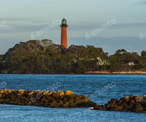 Preview: The Jupiter, Fl Lighthouse With The Inlet In The Foreground