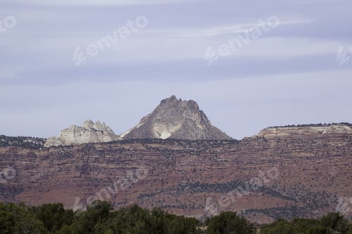 Preview: Landscape Of Weathered Stone Mountain With Snow , For Background Or Texture