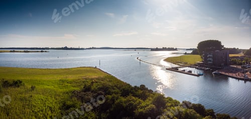 Preview: Aerial View Of Sea And Agricultural Field, Holland
