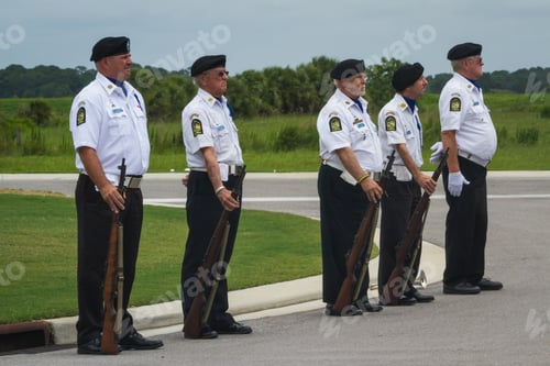 Preview: Sarasota, Florida - June 02 : American Legion, Honor Guard Performing A Full Service Military