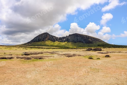 Preview: Chile Easter Island Isla De Pascua - Rano Raraku National Park Horizon View