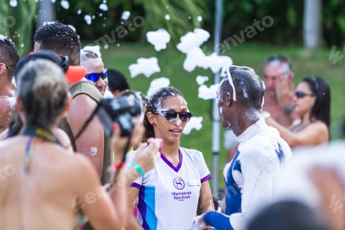 Preview: Santa Clara, Panama- June 10: Tourists Enjoying The Music And Foam Gun As Part Of The Hotel
