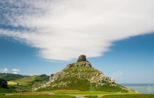 Preview: Road Leading Down To Rock Formation At Valley Of The Rocks In North Devon, England