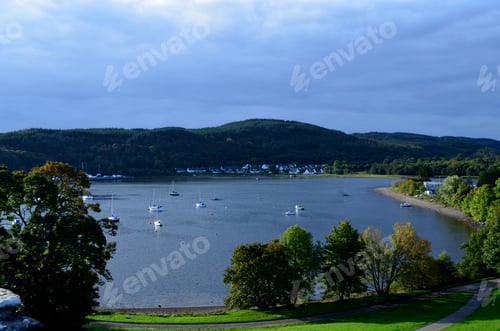 Preview: View Of Loch Etive Near Dunstaffnage Castle In Scotland.