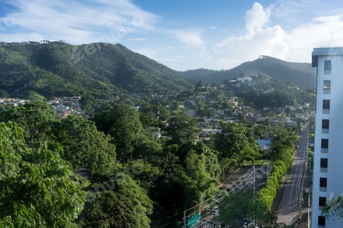 Preview: High Angle View Of A City At Mountain Side, Trinidad, Trinidad And Tobago