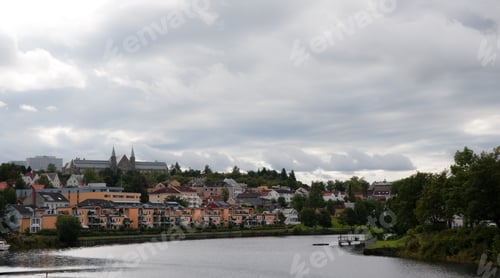 Preview: City Scene In City Of Trondheim, Norway.