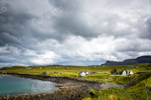 Preview: View Over A Stone Beach On The Isle Of Skye In Northern Scotland