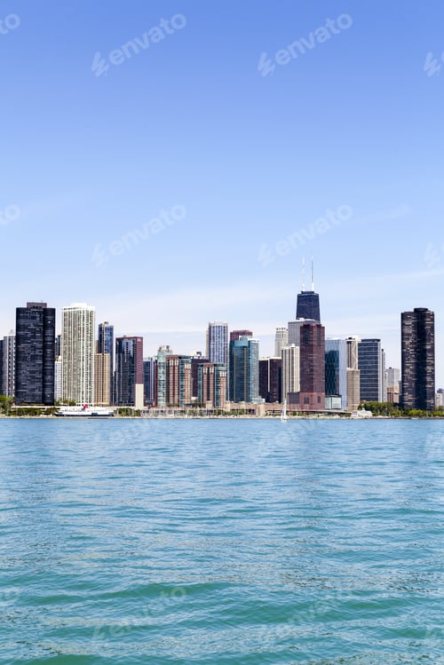 Preview: Chicago Skyline With Blue Clear Sky