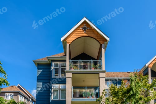 Aperçu: A Perfect Neighborhood. Houses In Suburb At Summer In The North America. Top Of A Luxury House With