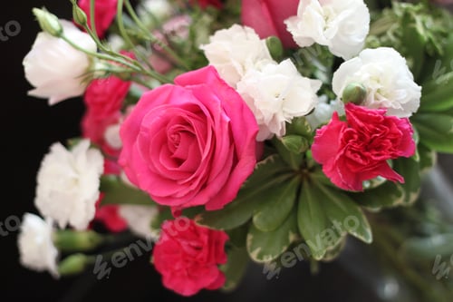 Preview: A Bouquet Of Red White And Pink Roses 1621