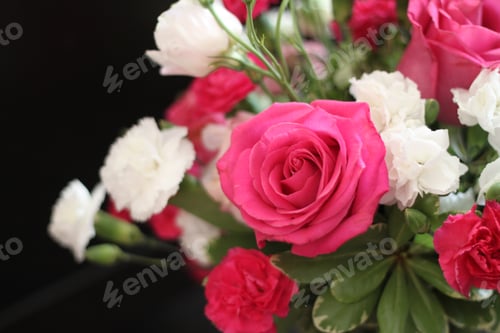 Preview: A Bouquet Of Red White And Pink Roses 1618
