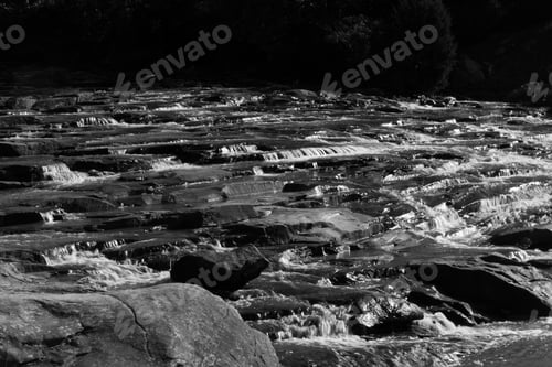 Preview: Cascading Stream In Black And White