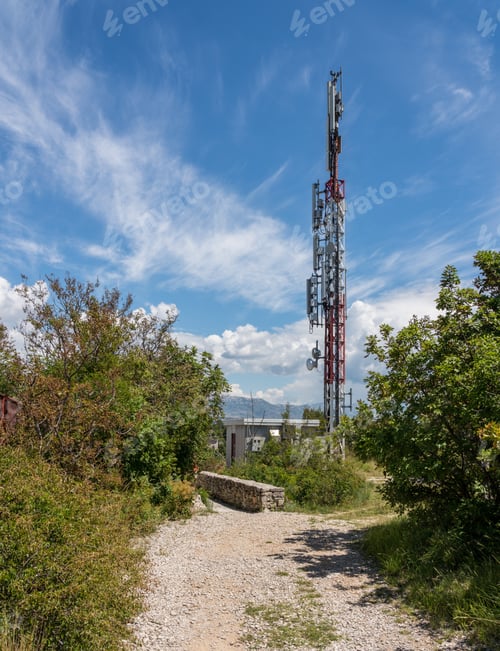 Preview: Remote Rural Mobile Phone Cell Tower And Antennae Providing Data Connectivity