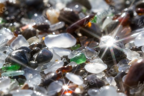 Preview: Close Up Of The Glass Pebbles That Cover This Beach In Fort Bragg Using A On Camera Star Filter For