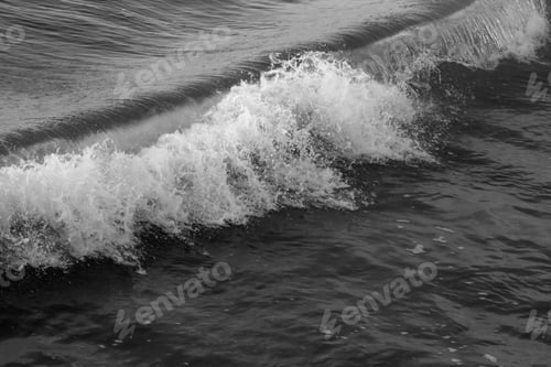 Preview: Ocean Surf In The Morning Sunshine In Black And White