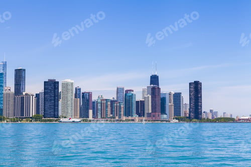Preview: Chicago Skyline With Blue Clear Sky