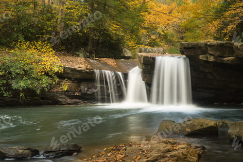 Preview: Cascade Of Waterfall Into Swimming Hole With Blurred Motion On Deckers Creek Running By Route 7
