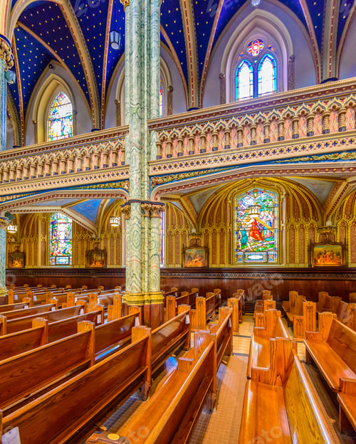 Preview: Ottawa, Canada - Sep 10: Notre-Dame Cathedral Basilica Interior On September 10, 2014 In Ottawa