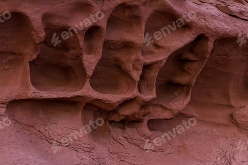Preview: Close Up Of A Small Cavern Like Feature With Shelf Like Formations On Red Rock