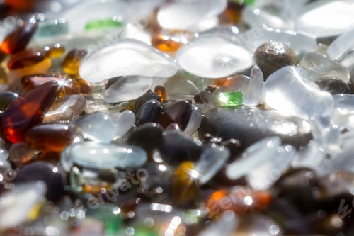 Preview: Close Up Of The Glass Pebbles That Cover This Beach In Fort Bragg Using A On Camera Star Filter For