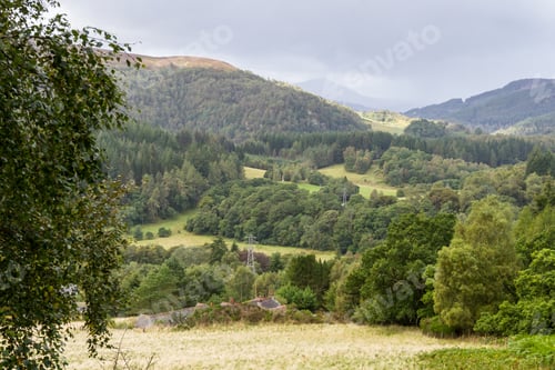 Preview: Scenic Views Of The Scottish Highlands With Abundant Natural Vegetation And Healthy Forests