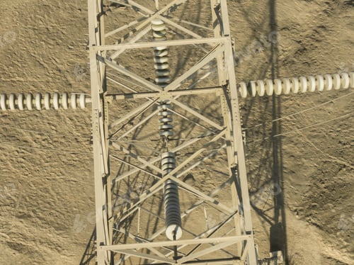 Preview: Power Line With Dust In Lima Peru. Tower, Electricity.